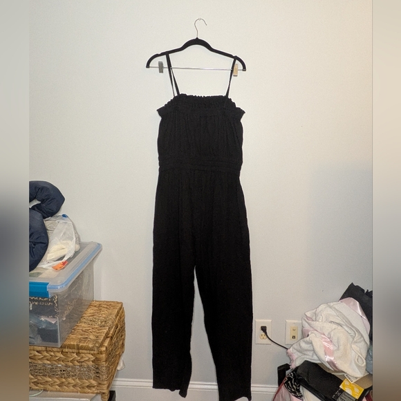 MIKOH Kiama 100% cotton spaghetti strap Jumpsuit black Size 3 Large - Picture 3 of 5